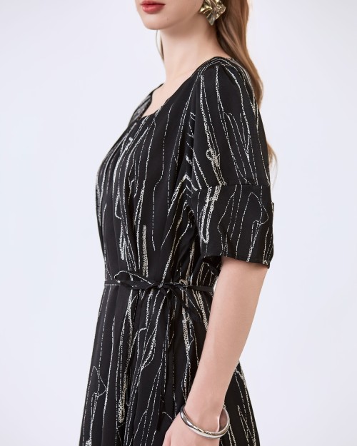 SIXDO6 G-Black Woven Loose Dress